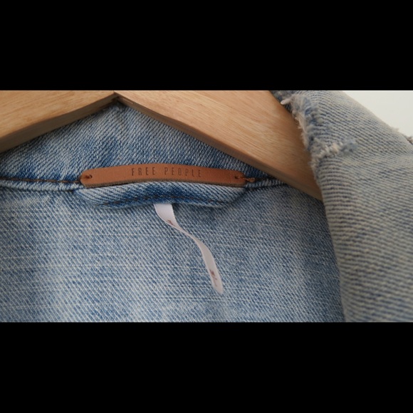 Free People denim oversize trucker jacket M L - Picture 5 of 5